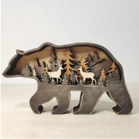 Rustikální dřevěná socha - Medvěd