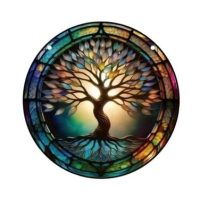 Závěsná kulatá vitráž - Strom života - Svoboda