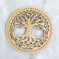 Dřevěný ornament 15 cm - Strom života zdobený