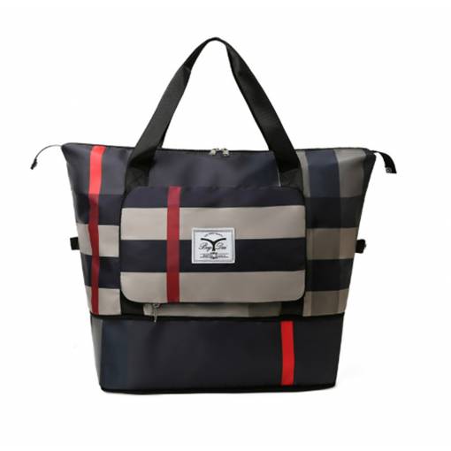 Foto - Sportovní cestovní velkokapacitní taška - Černo červená kostka