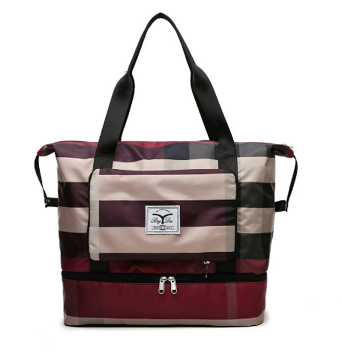 Cestovní velkokapacitní sportovní taška - Tmavě růžová kostka